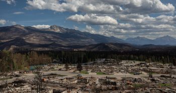 A devastated neighbourhood in Jasper, Alberta