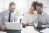 Mortgage broker assisting clients