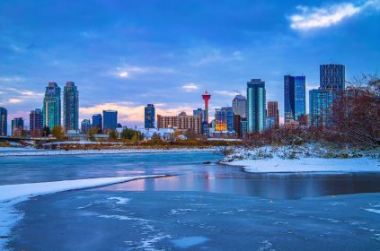 Calgary skyline winter 2024