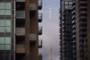 CN Tower can be seen behind condos in Toronto's Liberty Village