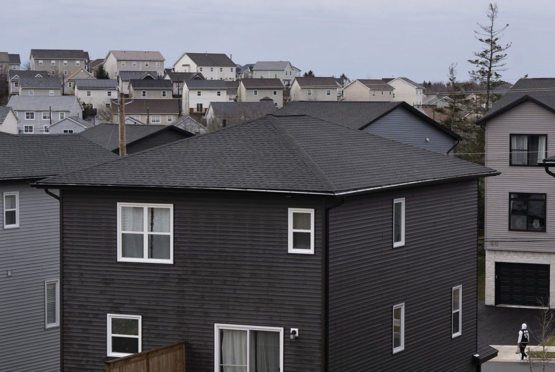 Homes are pictured at a suburb in Halifax