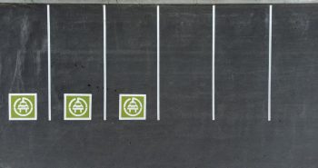 parking spots designated for electric vehicles